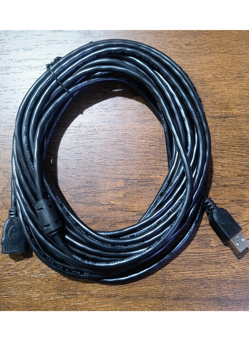 كابل USB ذكر إلى أنثى، 10 متر، أسود - كابل تمديد عالي السرعة للاتصال المريح - Image 2